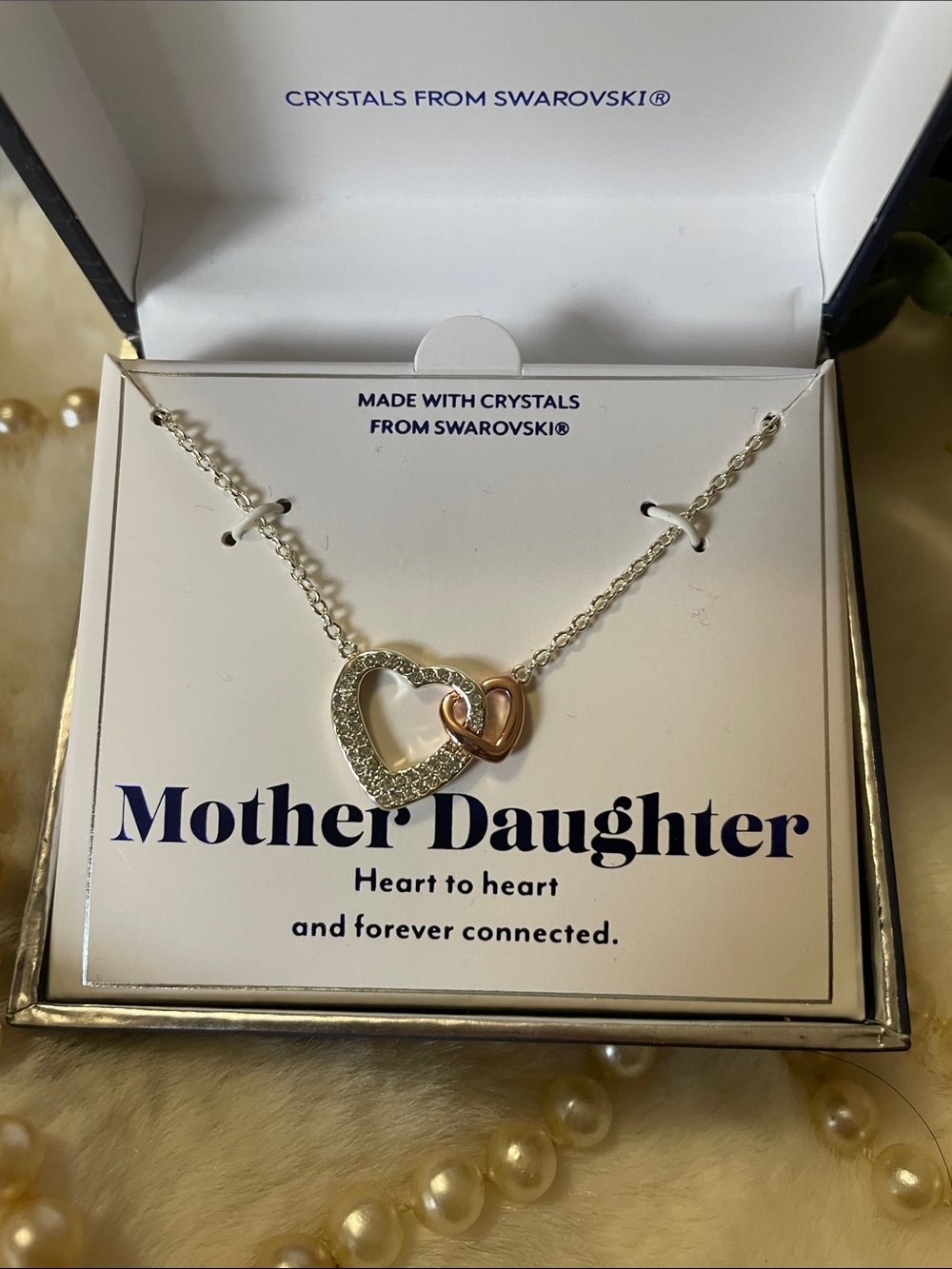 🎀Brilliance® Beautiful Mother Daughter Heart interlock Necklace with Swarovski
